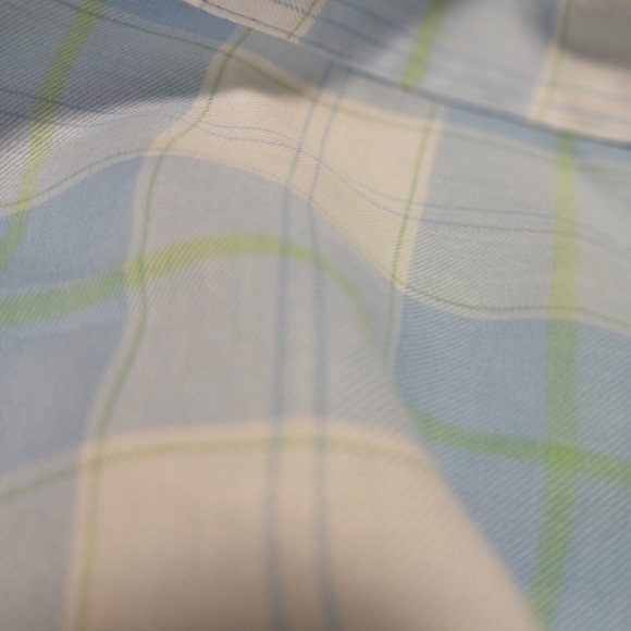 Men's Blue and White Checkered Shirt - Picture 10 of 11